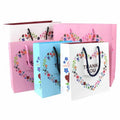 Custom Logos Thank You Art Paper Gift Bags Handles Recyclable Fashion Style Cute Printed Small Business Boutique Retail Shopping