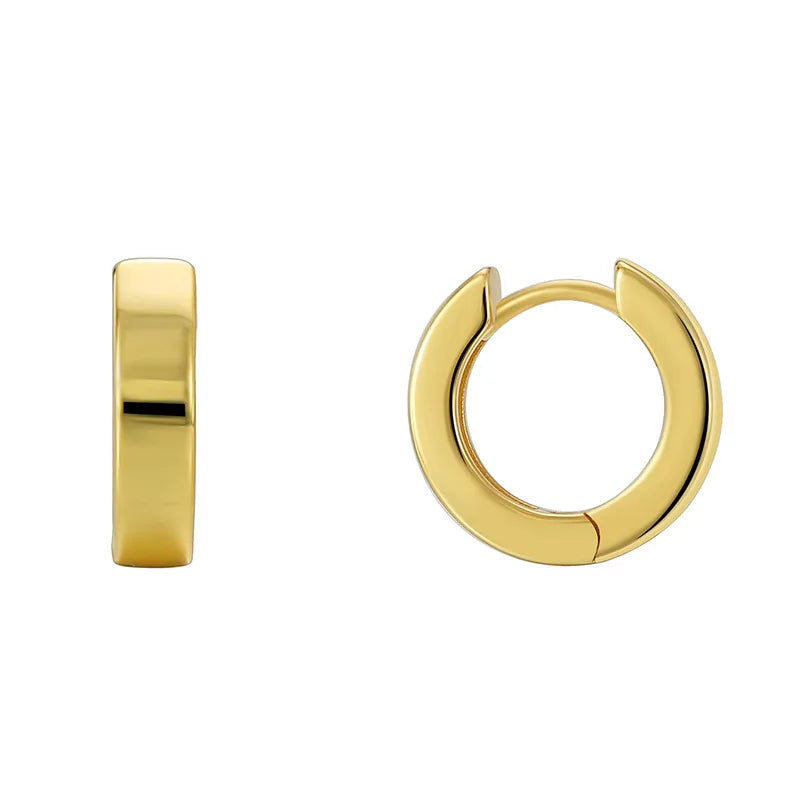 Korean Niche Classic Round Smooth Simple Earrings Brass Gold Plated Everything Vegan Vintage Ear Buckle.