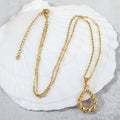Wholesale Fashion Stainless Steel Water Drop Shape Hollow Out Pendant Necklace for Men and Women