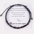 Simple Morse Code Bracelet Until We Meet Again Magneto Wood Bead Woven Card Bracelet Gifts for Women Men