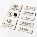 Cotton Clothing Damask Woven Labels with logo Design Pattern