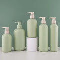 Wholesale Large-Capacity HDPE Emulsion Pump Bottle 300ml 500ml Light Green Plastic Bottles Rounded Corner for Shampoo