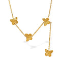 Fashion Gold Butterfly Tassel Necklace Ladies Fine Jewelry Sweet Temperament No Fading Stainless Steel Collarbone Chain