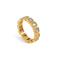 Luxury Fashion Stainless Steel Jewelry Gold Eternity Ring Beautiful Stone Cubic Zirconia Wedding Rings Tennis Diamond Band Ring