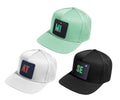 Custom 5 Panel Rubber Patch Snapback Caps Waterproof Flat Bill Golf Hat with Laser Cut Hole Perforation Hip Hop Style