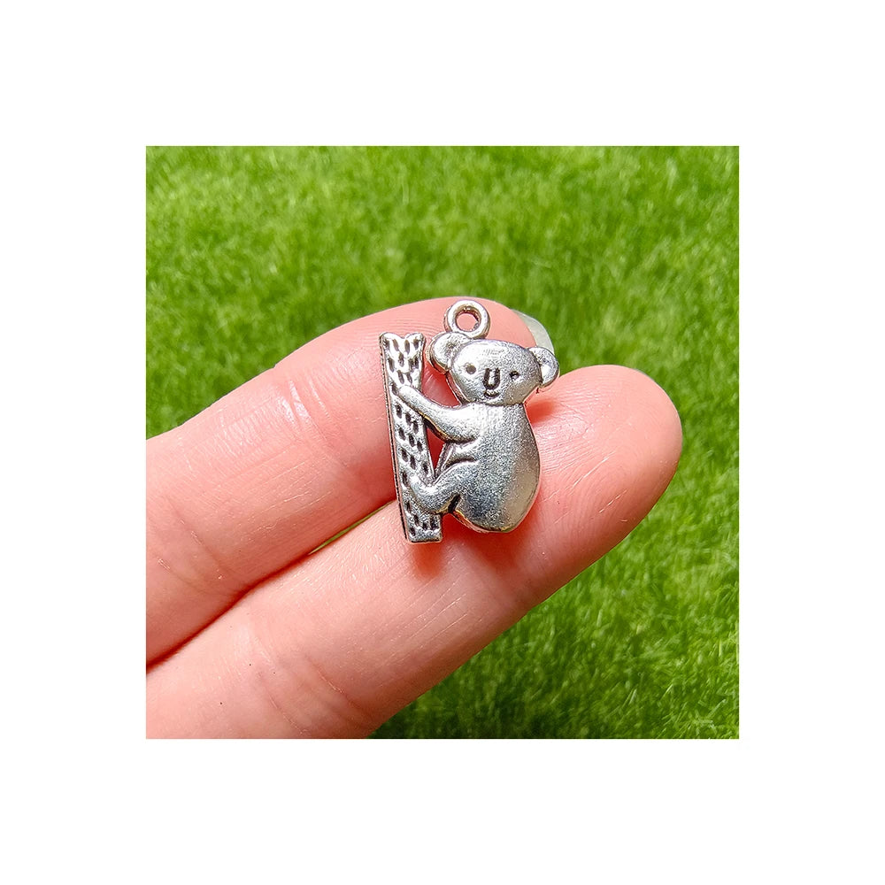 Australia Koala Animal Charm 3D Silver Charm Pendant Fit Earring DIY Jewelry Making Accessories