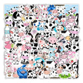 50Pcs Cartoon Milk Cow Kawaii Diy Graffiti Animal Sticker for Girl Kids Washi Label Stickers