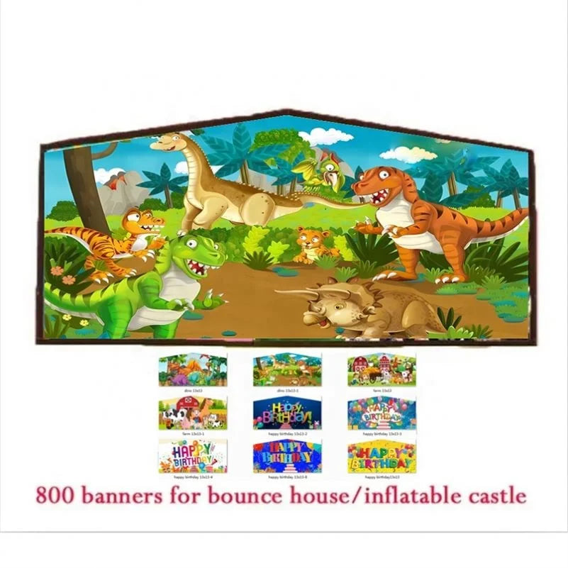 Commercial 13X13 Module Jumper Bouncer Jumping Bouncy Castle Bounce House Art Panel Inflatable Moonwalk Banner