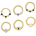 Gaby Women's S925 Sterling Silver Septum Clicker Hot Selling Classic Style Nose Ring Earring Piercing Jewelry for Weddings Gifts