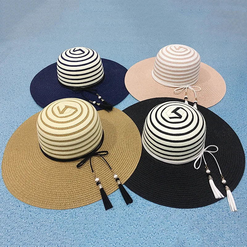 Factory Direct 2023 Summer Real Straw Boater Hat for Swimming Beach Fishing Travel Skiing and Casual Outings