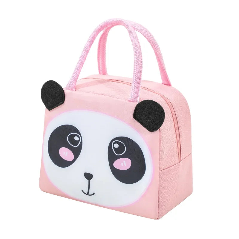 Leather Picnic Supplies Bags for Women Girl Kids Children Cartoon Waterproof Insulated Thermal Lunch Bag