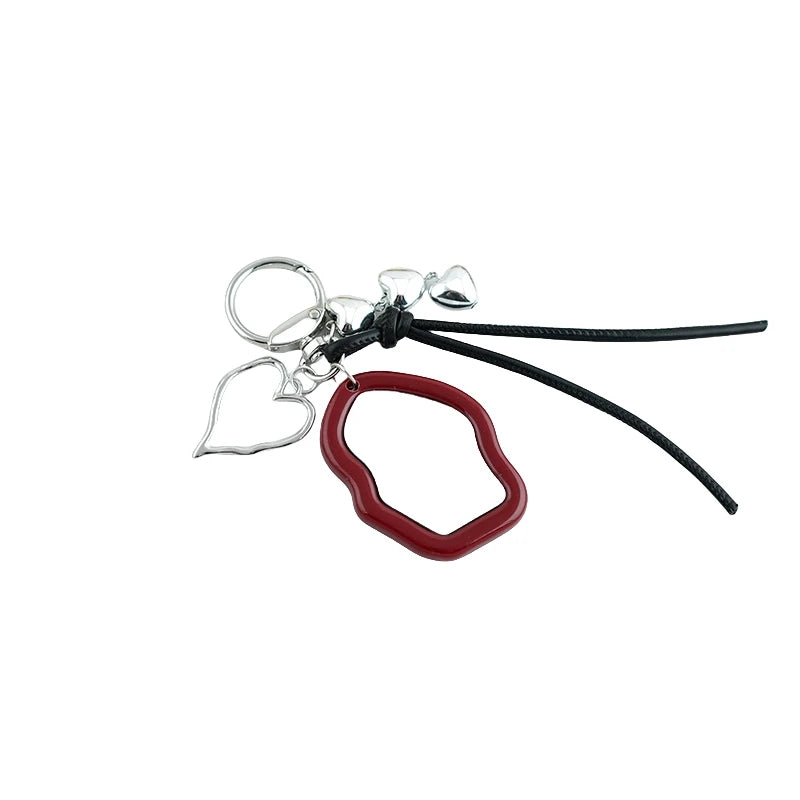 Acrylic Makeup Mirror Keychain Pocket Mini Mirror Key Chains Cute Star Heart Pendant Phone Charms Bag Accessories Women Keychain