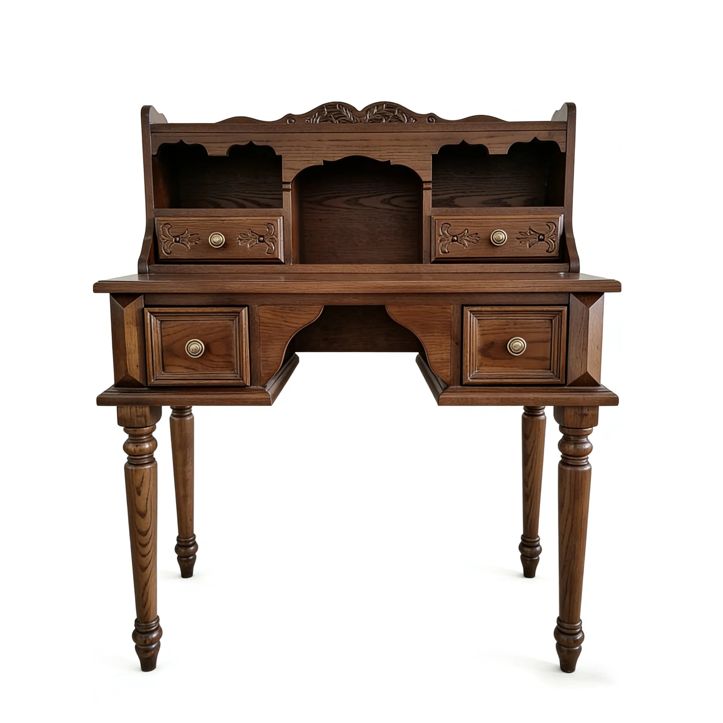 Retro Carved Solid Wood Vanity Table