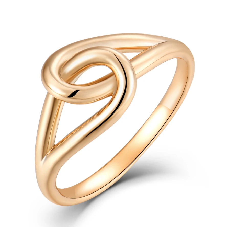 YILUN 18K Rose Gold Plated Infinity Love Knot Ring 925 Sterling Silver Delicate Wedding Band Ring Minimal Jewelry for Women