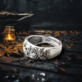 S925 Sterling Silver Abyss Gazing Rock Ring Retro Trend Opening Adjustable Thousand Eyes Lord Rings Male Fine Jewelry Packaging