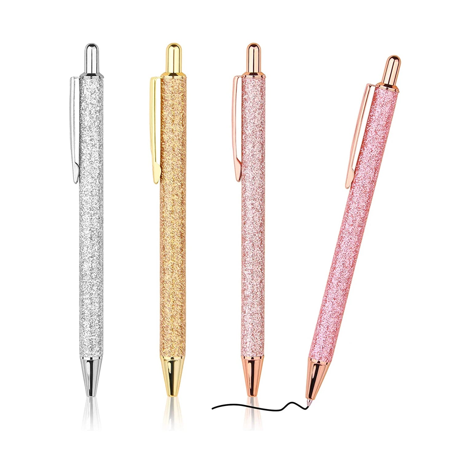 Cute Pink 1.0mm Writing Width Retractable Metal Ballpoint Pen Novelty Business Novel Promotional Pen Gift Toy for School Student