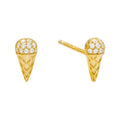 New Design 925 Silver Summer Jewelry Cubic Zirconia rainbow Ice Cream Stud Earrings for Women