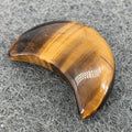 DIY Hot Sale Natural Yellow Tiger Eye Healing Gemstones Carved 3cm Mini Semi Precious Stone Crystal Moon for Fengshui Crafts