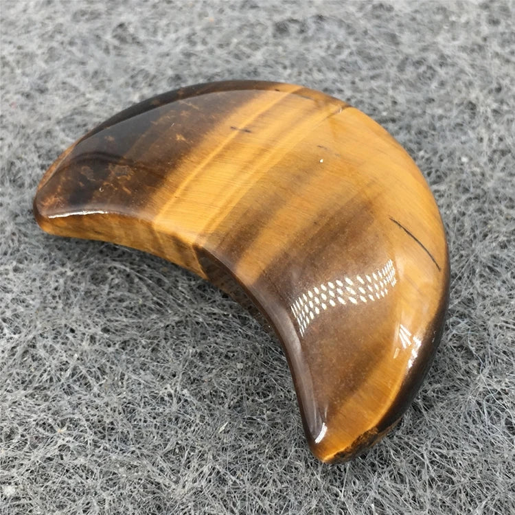 DIY Hot Sale Natural Yellow Tiger Eye Healing Gemstones Carved 3cm Mini Semi Precious Stone Crystal Moon for Fengshui Crafts