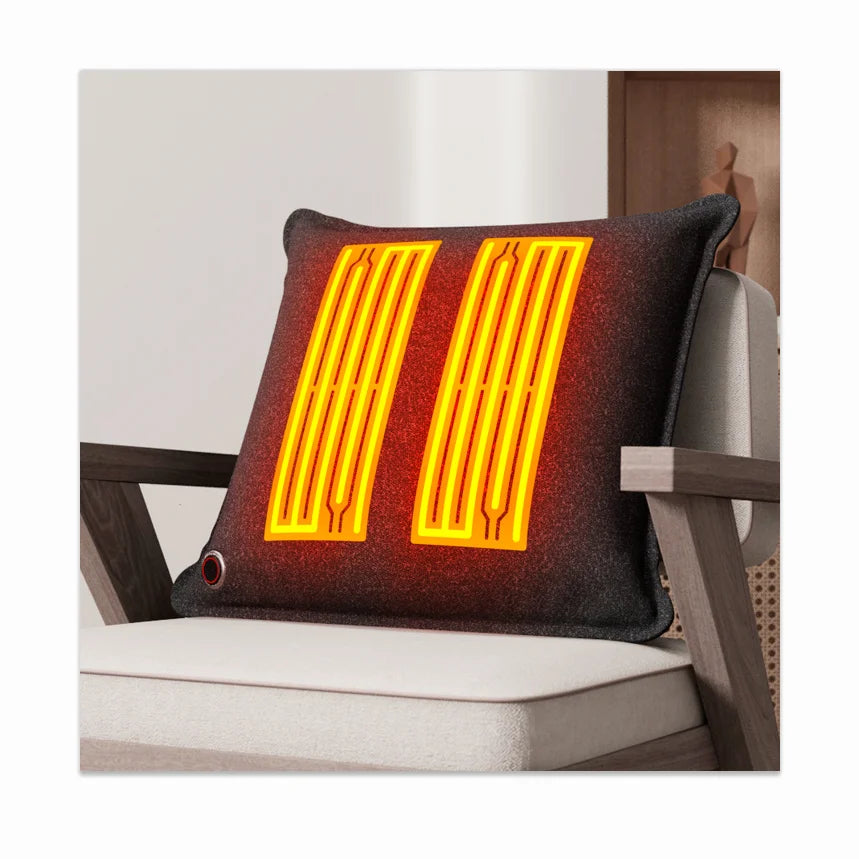 Anjuny Rechargeable Heating Therapy Pillow Electric Soft Silk Warm Winter USB Heated Car Outdoor Throw Pillow