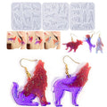 Adhesive DIY Ferocious Animal Series Silicone Mold Earrings Resin Pendant Jewelry Featuring Wolf Dog Snow Dog Polar Bear