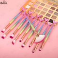 Private Label 6pcs 7pcs 10pcs 11pcs Professional Luxury Make up Brushes Eyeshadow Custom Logo Cosmetic Mermaid Makeup Brush Set