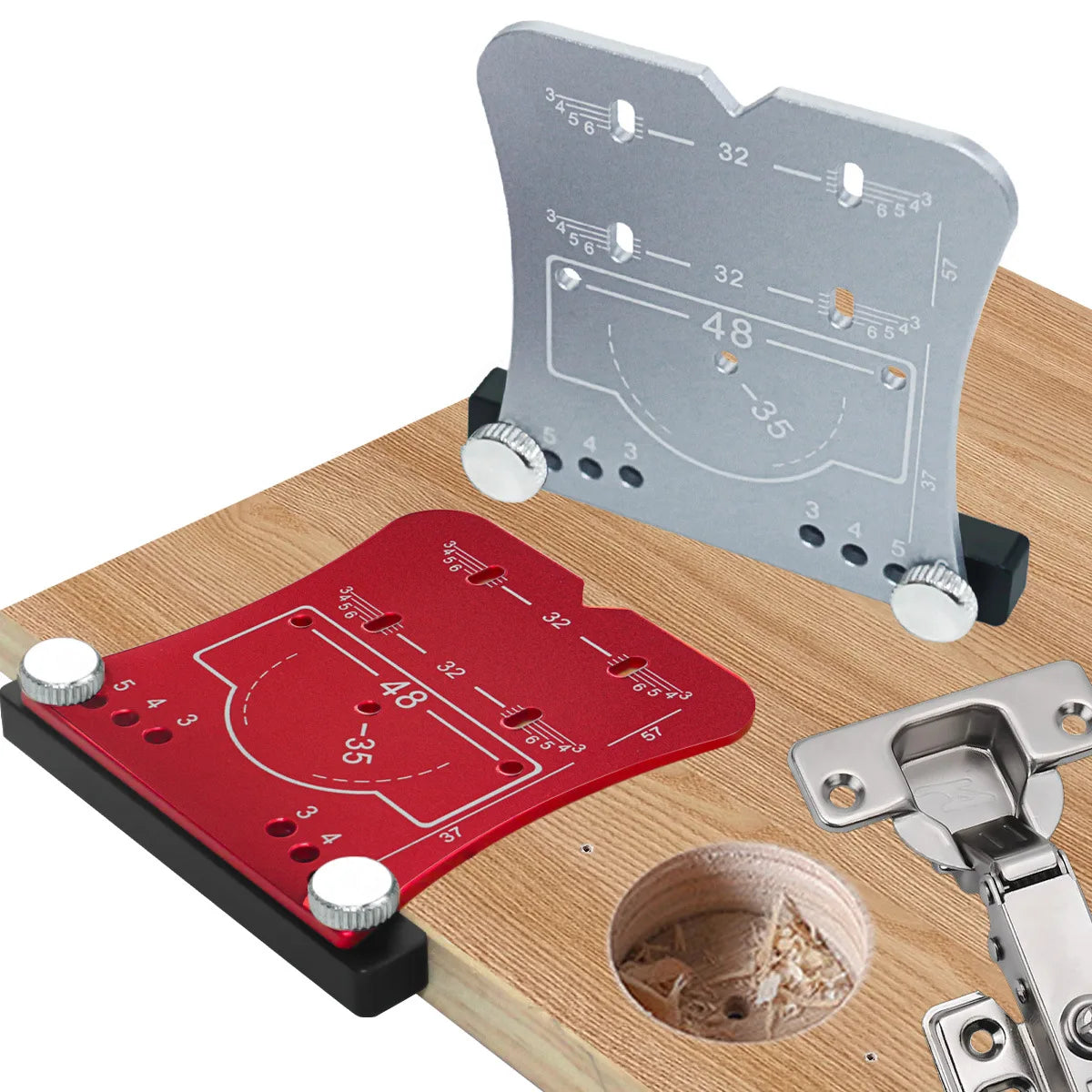 35mm Hinge Jig Door Cabinets Concealed Hinge Hole Template Jig Aluminium Alloy Drill Guide Locator Tools for Woodworking