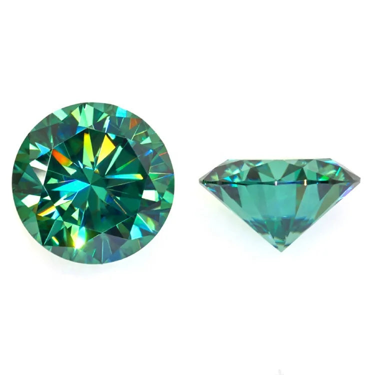 Round Brilliant Cut Lab Grown Loose Green Moissanite Synthetic Green Diamond Moissanite Wholesale Price