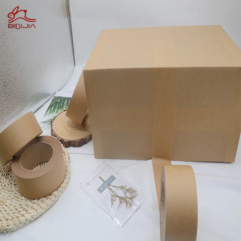 Custom Printed Personalised Branded Hot Melt Kraft Paper Self Adhesive Packing Tape Customized with logo