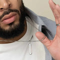 Hot Sale Stainless Steel Hollow Geometric Bar Pendant Necklaces No Faded Geometric Jewelry for Men