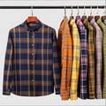 New Men's Shirt Full Cotton Checkered Buckle Casual Men's Pure Cotton Shirt Cardigan Shirt