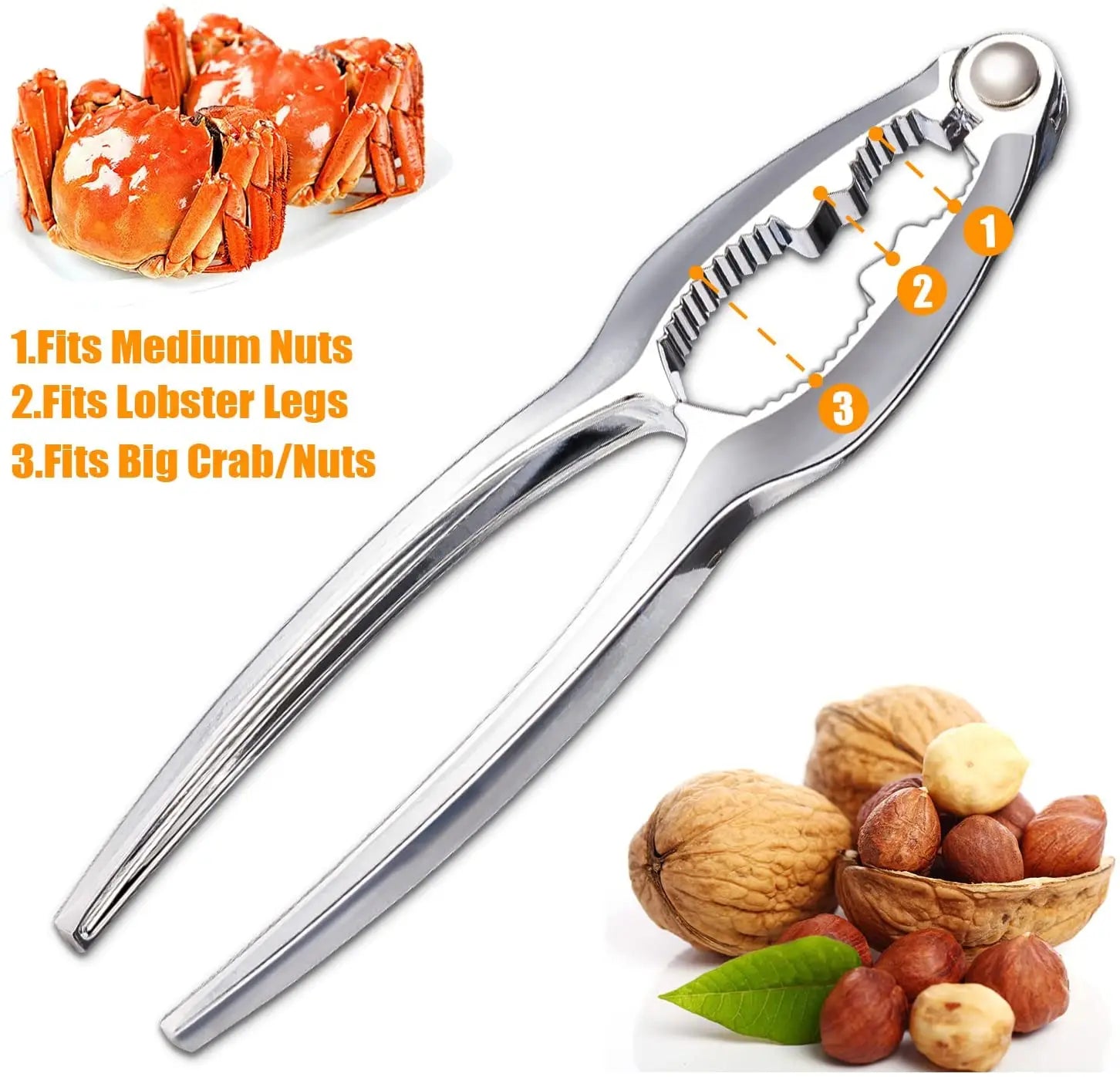 Multifunctional Silver Walnut Clamp Funnel Nutcracker Zinc Alloy Metal Eco-Friendly YOUNIS
