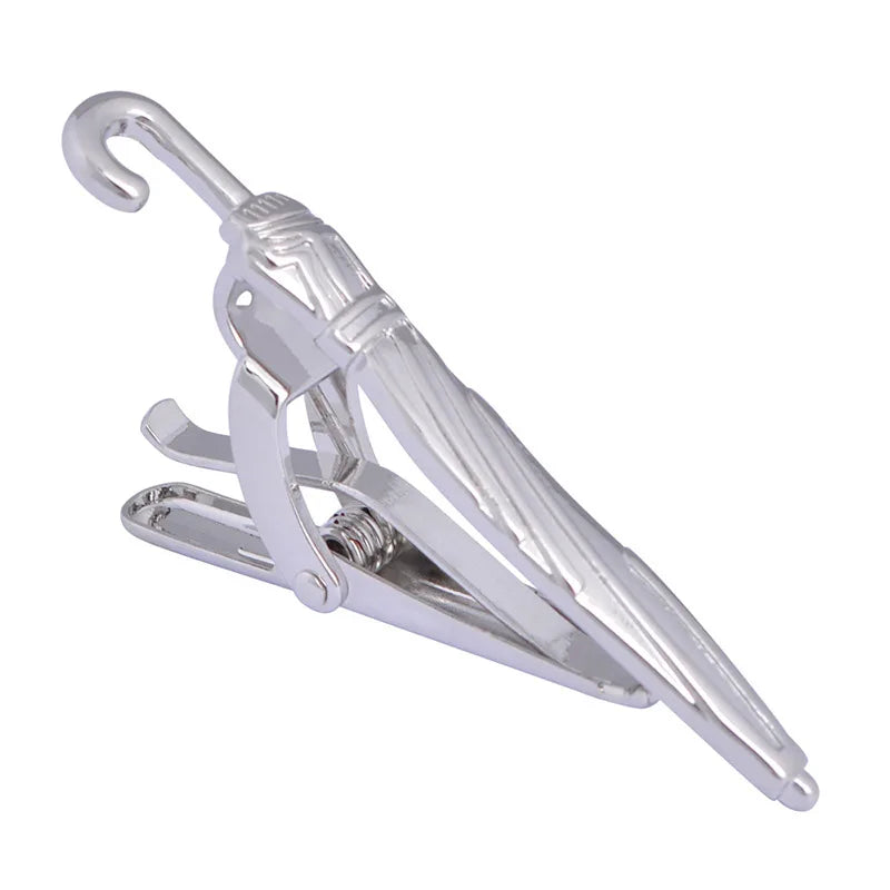 Wholesale Umbrella Shape Novelty Tie Clips Custom Men Suit Shirt Fashion Accessory Tie Pin Wedding Tuxedo Trendy Jewelry Gift