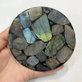 Natural Crystal Crafts Labradorite Plate Disc Natural Flash Labradorite Round Plate Slice