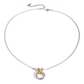 J&D Jewelry Fashion Necklace Two Tone Plated Snake Chain Necklace Stainless Steel Donuts Pendent Necklace