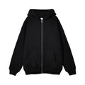 Wholesale 400gsm Oversized Fleece Full Double Zip No Drawstring Hoodie Oems Zipper Hoddie Black Zip Up Hoodie for Men