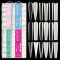 NEW 240pcs extra Long XXXL Nail Tips Full Cover Half Cover clear Nature Stiletto Almond Coffin Square Round Artificial Nail ABS