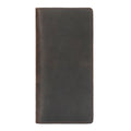 High Quality Factory Wholesale Price Vintage Crazy Horse Leather Purse Men RFID Blocking Genuine Real Leather Long Wallet