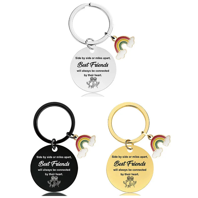 Stainless Steel Friendship Gift Key Ring Sisters Key Chain for Best Friend Friends Sister Key Rings Bag Accessories Keychain
