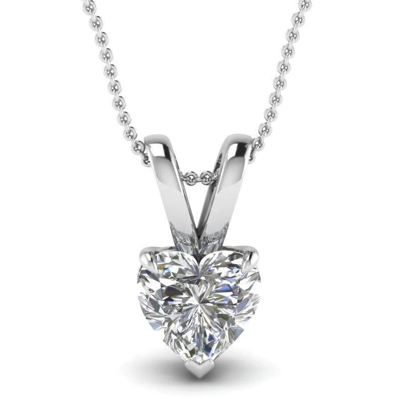 CAOSHI Diamond Pure White V Heart Lovely Pendant Necklace Women Lady Wholesale Hot Plain CZ Sweet Heart Necklaces
