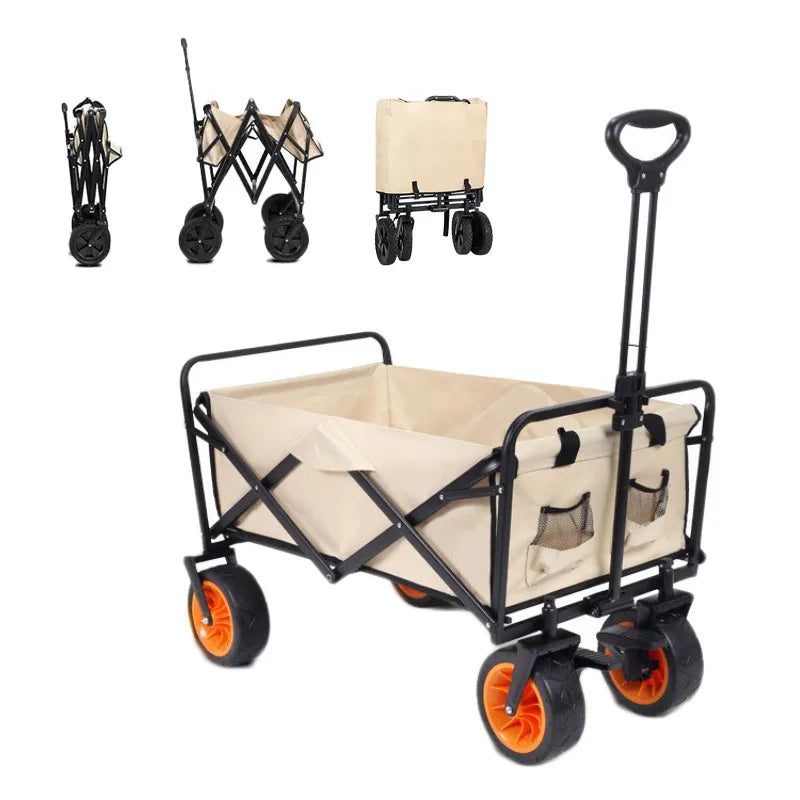 Collapsible Outdoor Garden Park Utility Kids Wagon Portable Beach Trolley Cart Camping Foldable Folding Wagon Garden Sport Cart