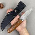Portable Self-Defense Survival Knife with Wood Handle Multi-Functional Outdoor and Fruit Cutting for Camping From DIY Grade