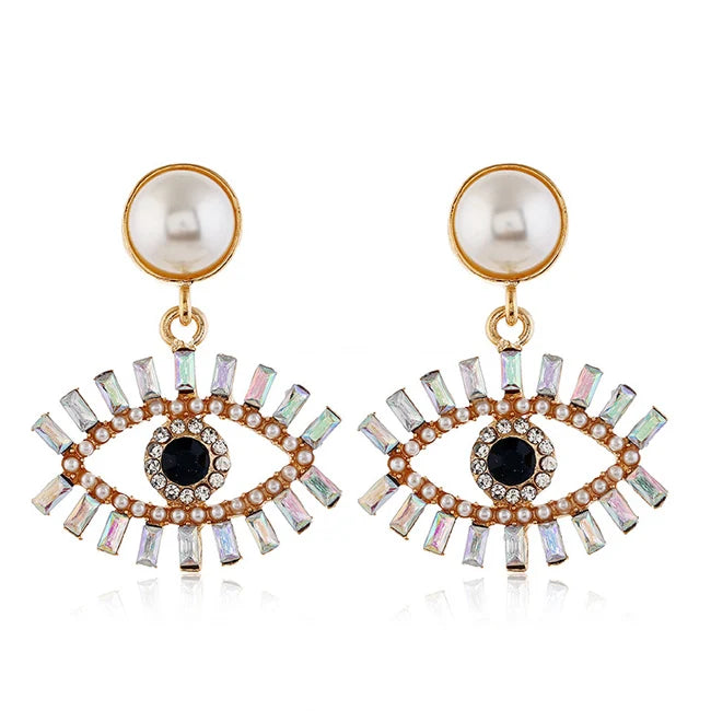 Wholesale 2025 Fashion Charm Earrings for Women Gold Plated Colorized Eye Statement Earrings