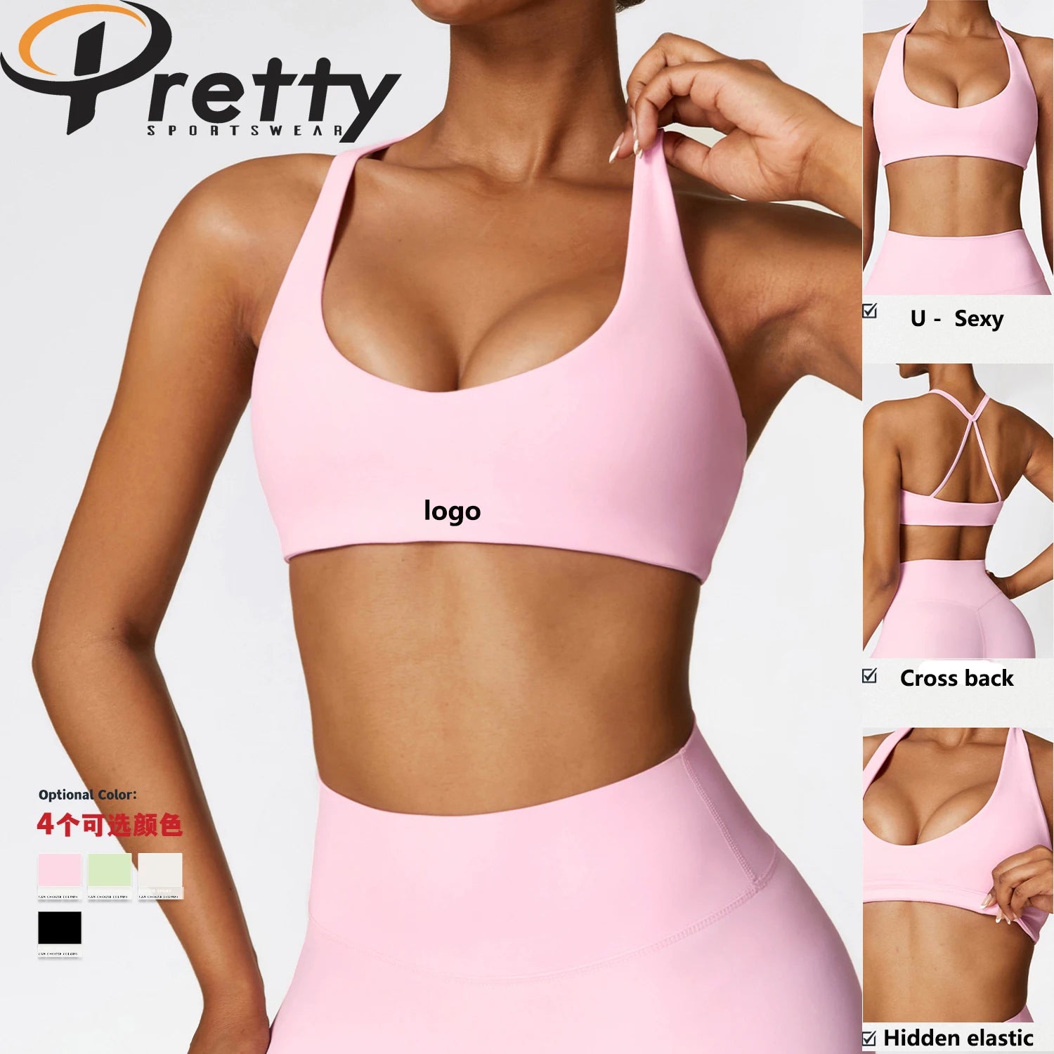 New Arrival Fitness Yoga Wear Breathable Quick Dry Sportswear Gym Running Sports Bra for Women Shockproof Yoga Bra Cropped Tops