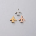 On Sale Stainless Steel Cute Hole Bead Plane Pendant Charm Lovely Airplane Charms for DIY Bracelet and Necklace Making Jewelry
