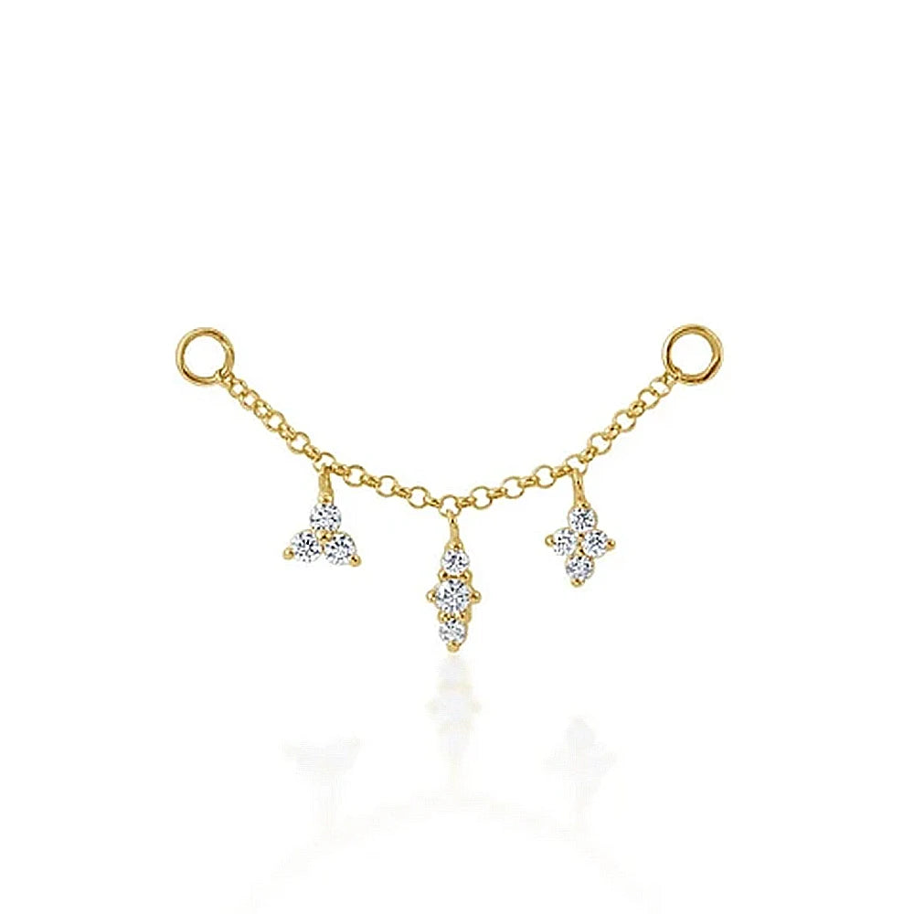 CANNER S925 Silver Fashion Personality Simple Versatile Chain Pendant Cartilage Chain Perforated Fashion for Hoop Earrings
