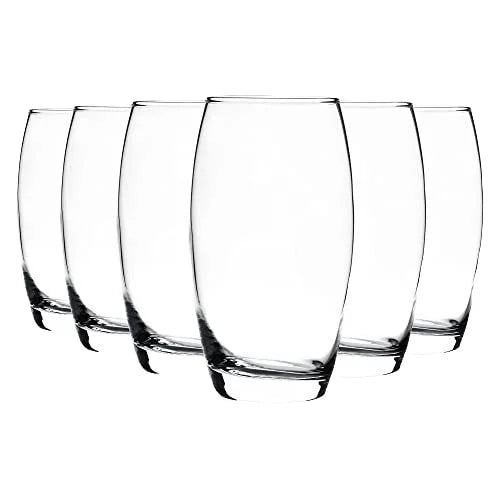 350ml High Borosilicate Glass Tumbler Cups with Thick Bottom Dishwasher & Microwave Safe Transparent for Drinking Juice Water