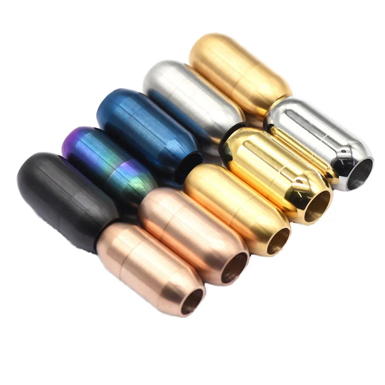 Stainless Steel  Clasps End Hole 5mm 6mm 8mm for Leather Cord  Bracelet Buckle DIY Connectors Jewelry Making