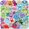50Pcs Little Monster Cartoon Graffiti Stickers Skateboard Guitar Decorative Stickers DIY Waterproof Gift Sticker for Kids