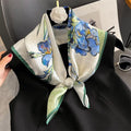Manufacturer New 70*70CM Mulberry Silk Square Scarf Women Fancy Flower Printed 100% Pure Silk Bandanas Small Silk Neckerchiefs